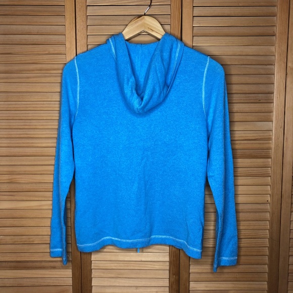Blue Zip Up Hoodie Cashmere L.l. Bean S - Picture 2 of 3